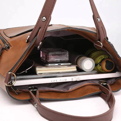 LuxoraLeather® | Dames Vintage Leren Schoudertas
