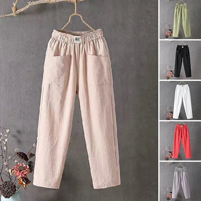 Katoen en linnen casual broek