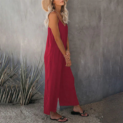 Losse jumpsuit met mouwloze bandjes