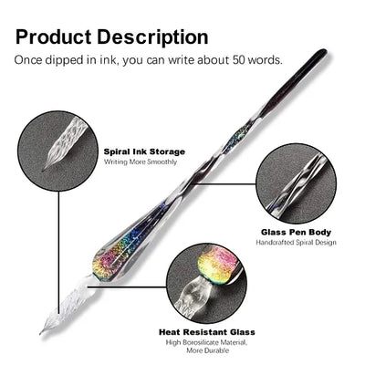 Creative™ | Kalligrafie Glazen Dompelpen Inkt Set