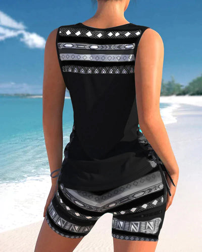 Geometrische V-hals Tankini's