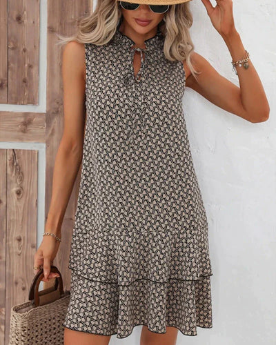 Mouwloze zomerjurk met ruches