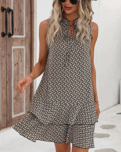 Mouwloze zomerjurk met ruches