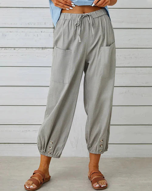 Eva | Broek met wijde pijpen en hoge taille