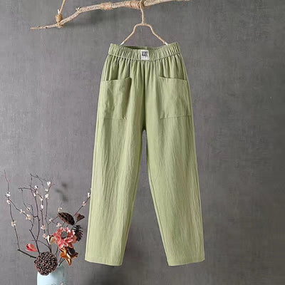 Katoen en linnen casual broek
