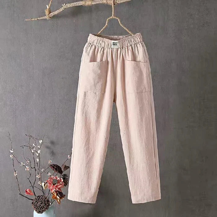 Katoen en linnen casual broek