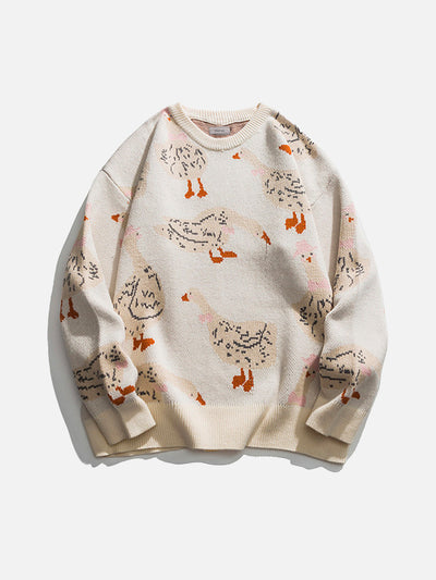 Caroline | Trui met kleine eendenprint