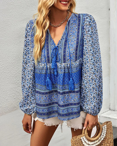Tiaska | Casual Boho V-Hals Top