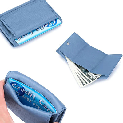 Handgemaakte RFID portemonnee in zacht leer