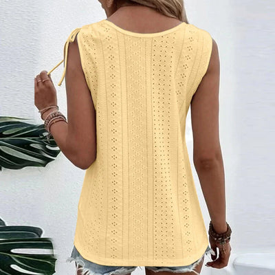 Effen T-shirt met U-hals