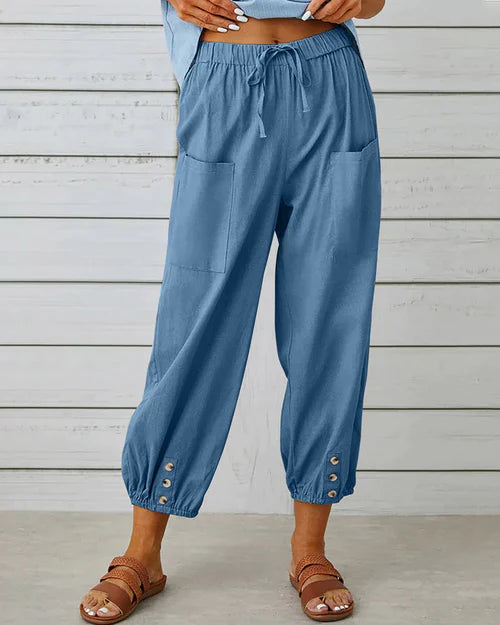 Eva | Broek met wijde pijpen en hoge taille