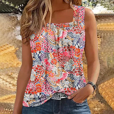 Amalia | Kleurrijke gebloemde tanktop