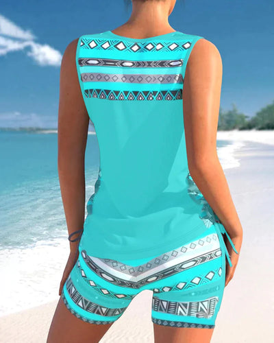 Geometrische V-hals Tankini's