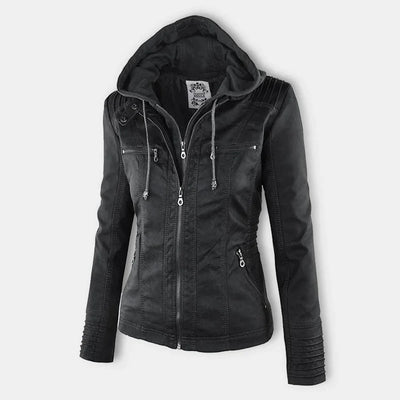 Adalia | Stijlvol motorjack met capuchon