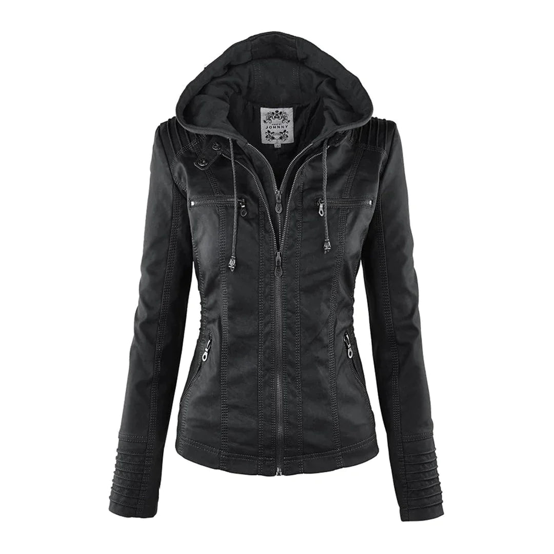 Adalia | Stijlvol motorjack met capuchon