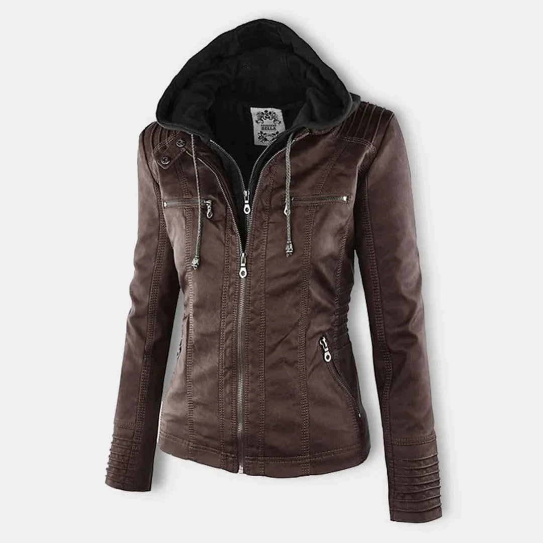 Adalia | Stijlvol motorjack met capuchon