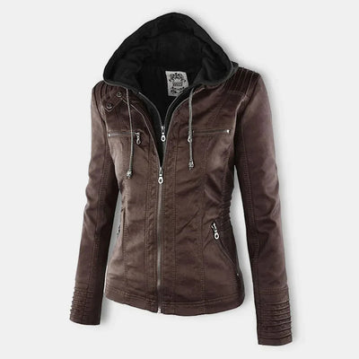 Adalia | Stijlvol motorjack met capuchon