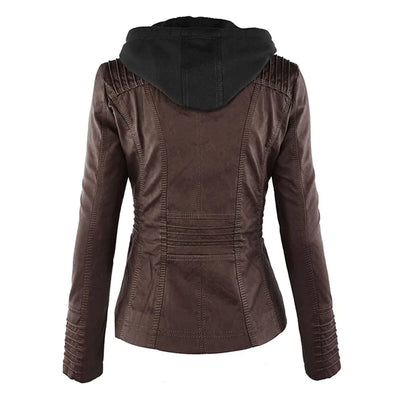 Adalia | Stijlvol motorjack met capuchon