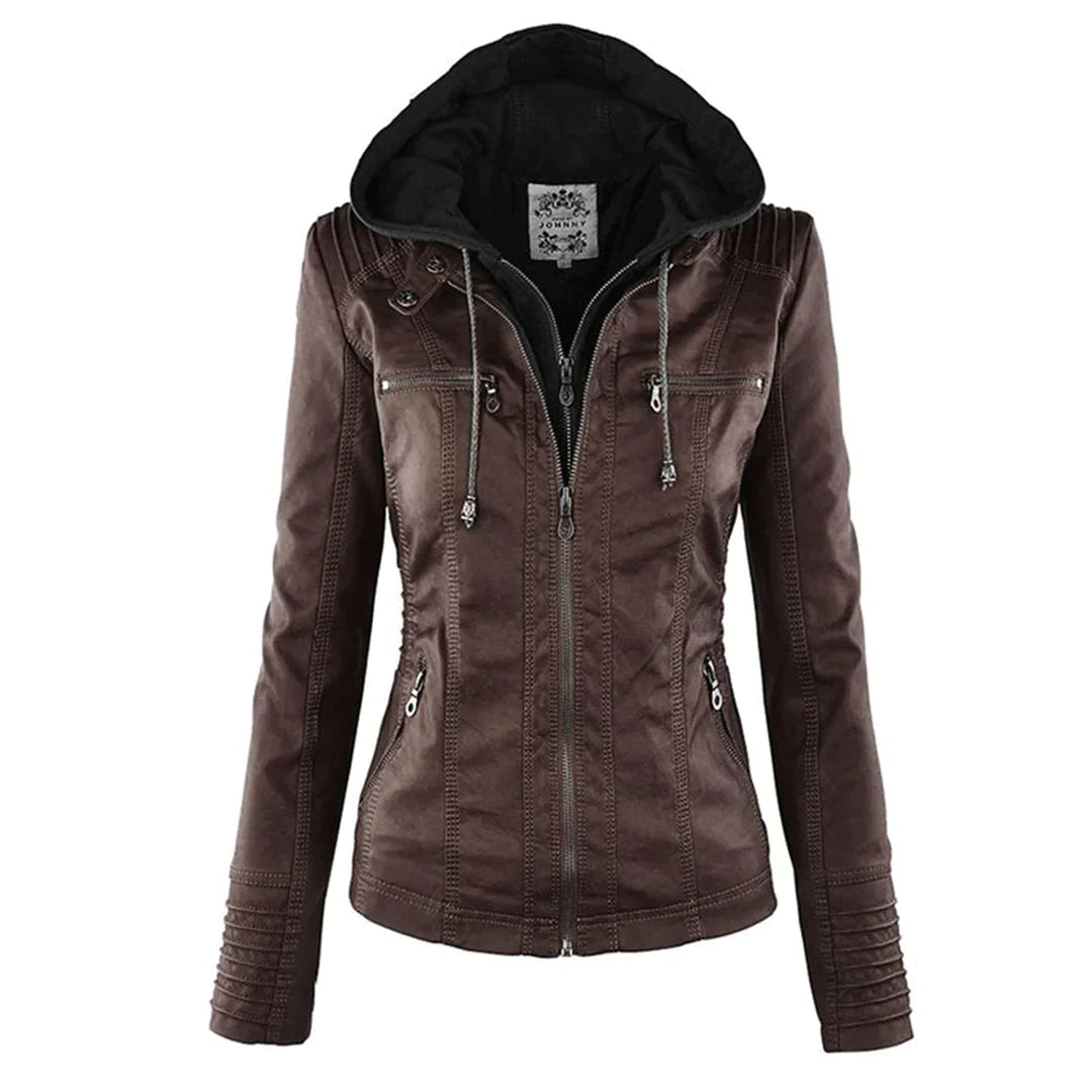 Adalia | Stijlvol motorjack met capuchon