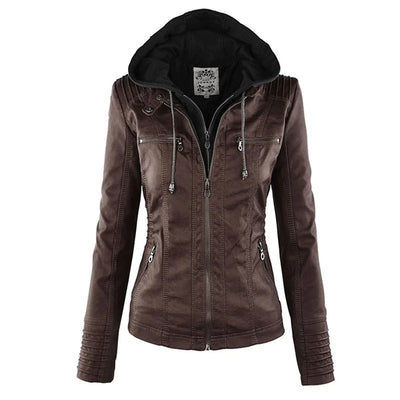 Adalia | Stijlvol motorjack met capuchon