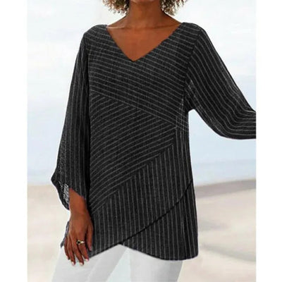 LILAH | Gestreept shirt met lange mouwen