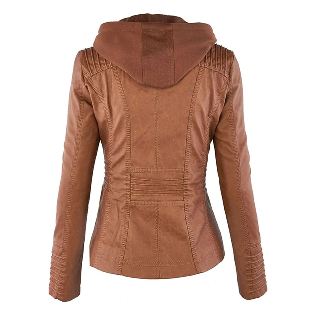 Adalia | Stijlvol motorjack met capuchon