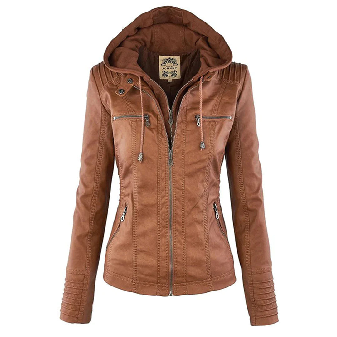 Adalia | Stijlvol motorjack met capuchon
