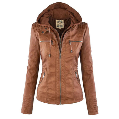 Adalia | Stijlvol motorjack met capuchon