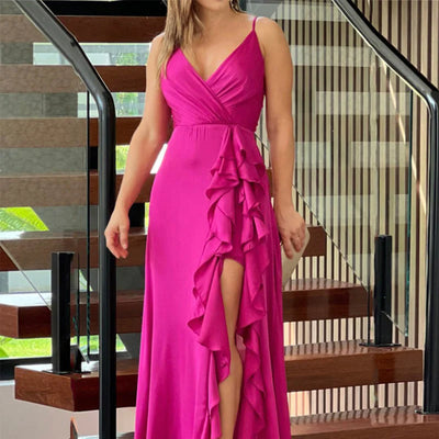 NATALINA | ELEGANTE CASUAL SATIJNEN JURK