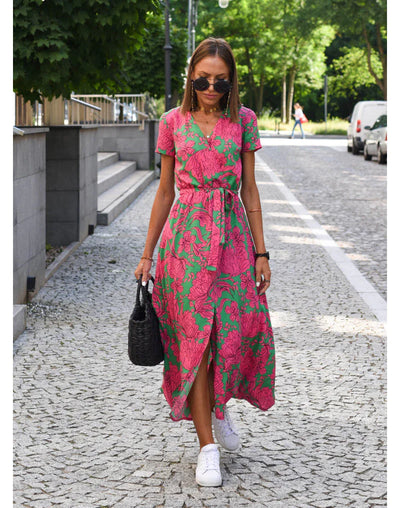 Amelia™ | Jurk met bloemenprint en korte mouwen