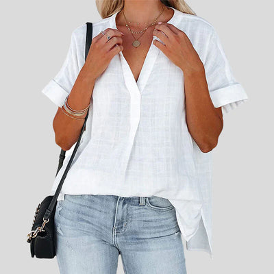Malina | Klassieke damesblouse met korte mouwen