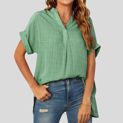 Malina | Klassieke damesblouse met korte mouwen