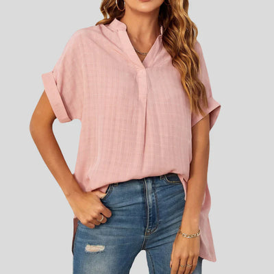 Malina | Klassieke damesblouse met korte mouwen