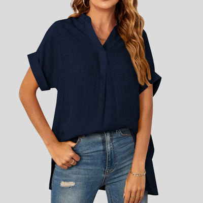Malina | Klassieke damesblouse met korte mouwen