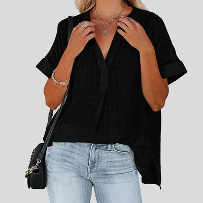 Malina | Klassieke damesblouse met korte mouwen