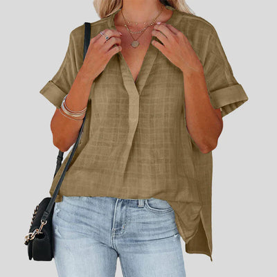 Malina | Klassieke damesblouse met korte mouwen