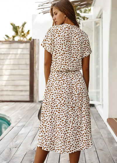 Myla | Midi-jurk met korte mouwen