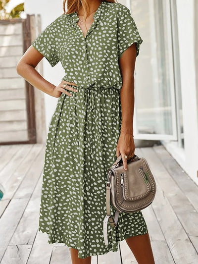 Myla | Midi-jurk met korte mouwen