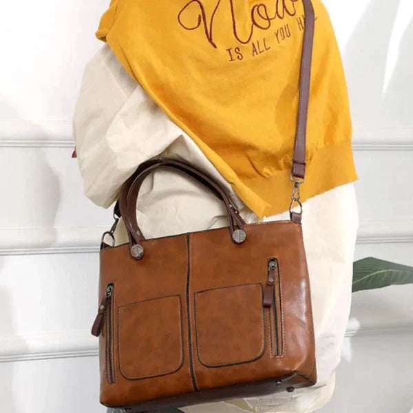 LuxoraLeather® | Dames Vintage Leren Schoudertas