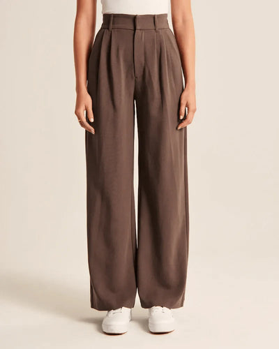 Getailleerde broek met wijde pijpen