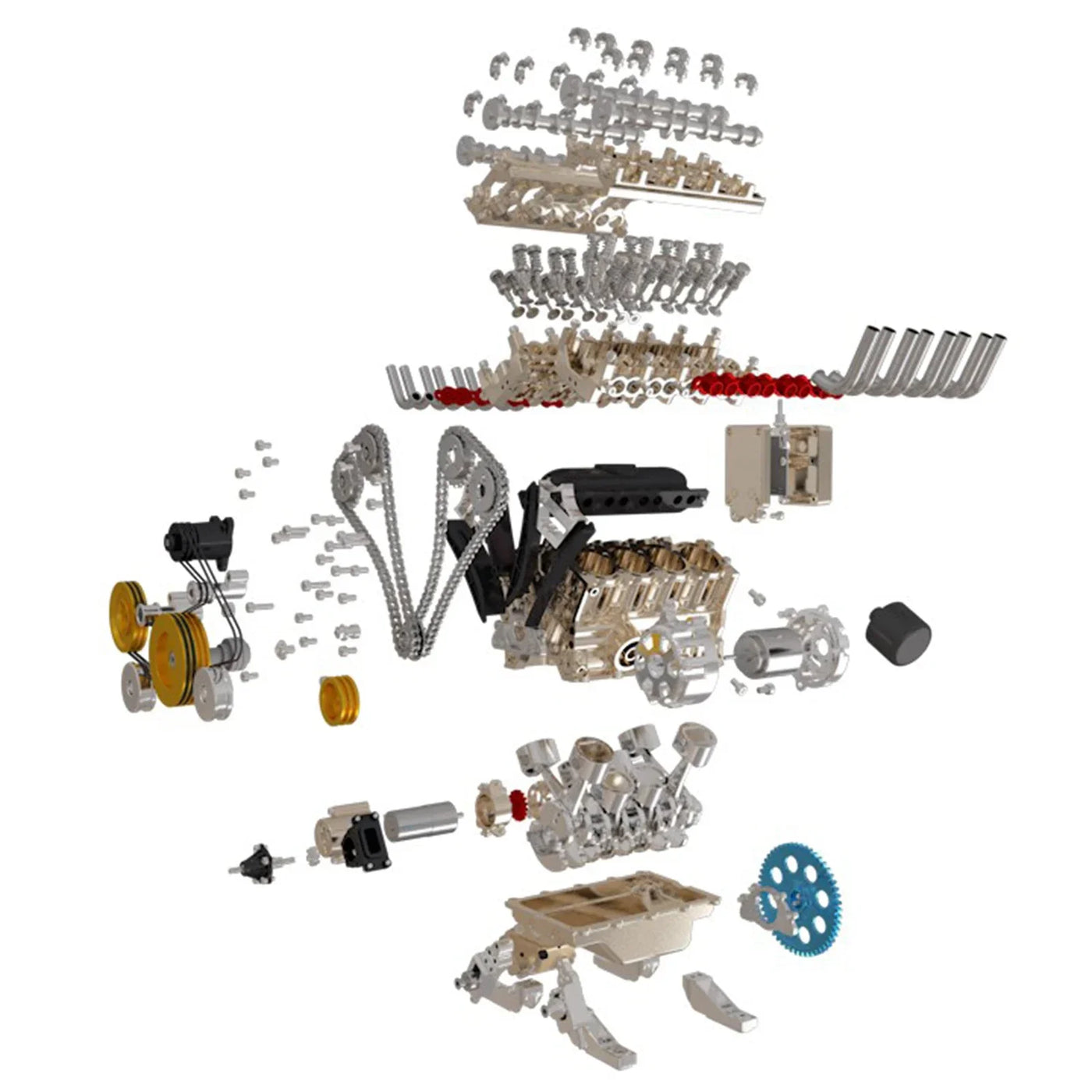 GeariX | Zelfbouw V8 motor modelbouwpakket