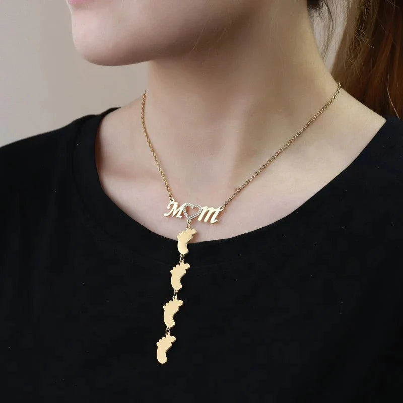 Mama's Love™ | Gepersonaliseerde Babyvoeten Ketting