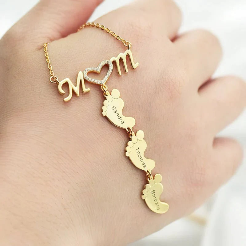Mama's Love™ | Gepersonaliseerde Babyvoeten Ketting