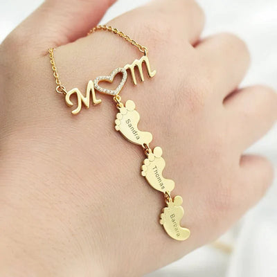 Mama's Love™ | Gepersonaliseerde Babyvoeten Ketting