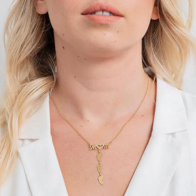 Mama's Love™ | Gepersonaliseerde Babyvoeten Ketting