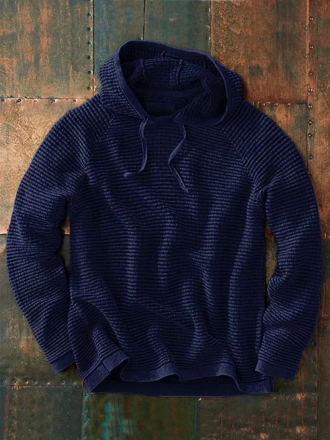 Wafel hoodie voor heren