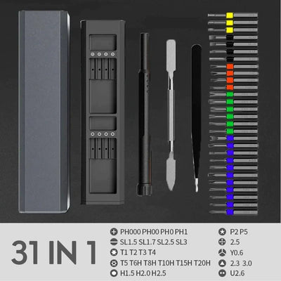 Precisionfix™ | 31 in 1 schroevendraaierset voor moeiteloze reparaties