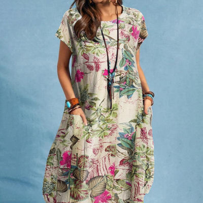JANE | COMFORTABELE BLOEMEN RETRO VINTAGE JURK