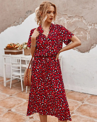 Myla | Midi-jurk met korte mouwen